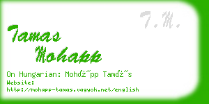 tamas mohapp business card